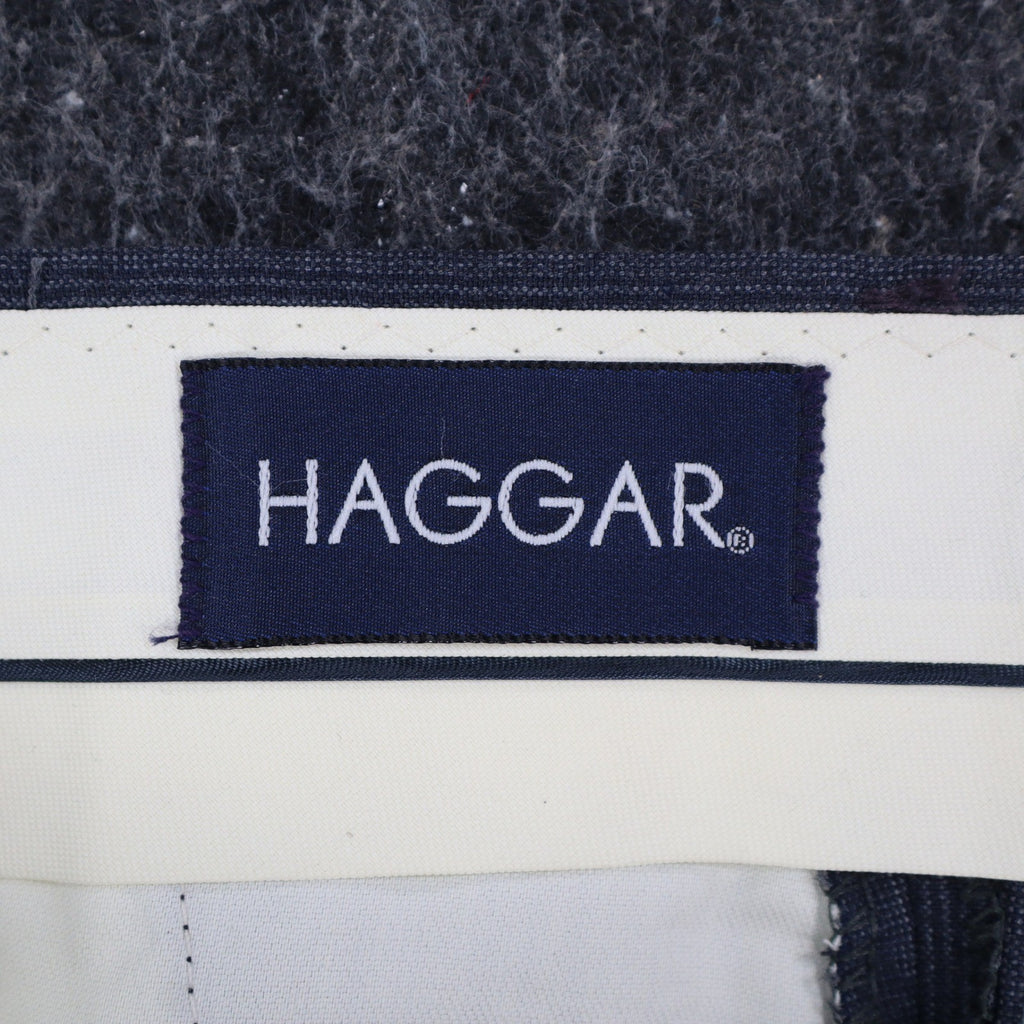 Haggar Pleated Dress Slacks Mens 33x32 Vintage 90s Gray Pinstripe Made in USA - take2supply