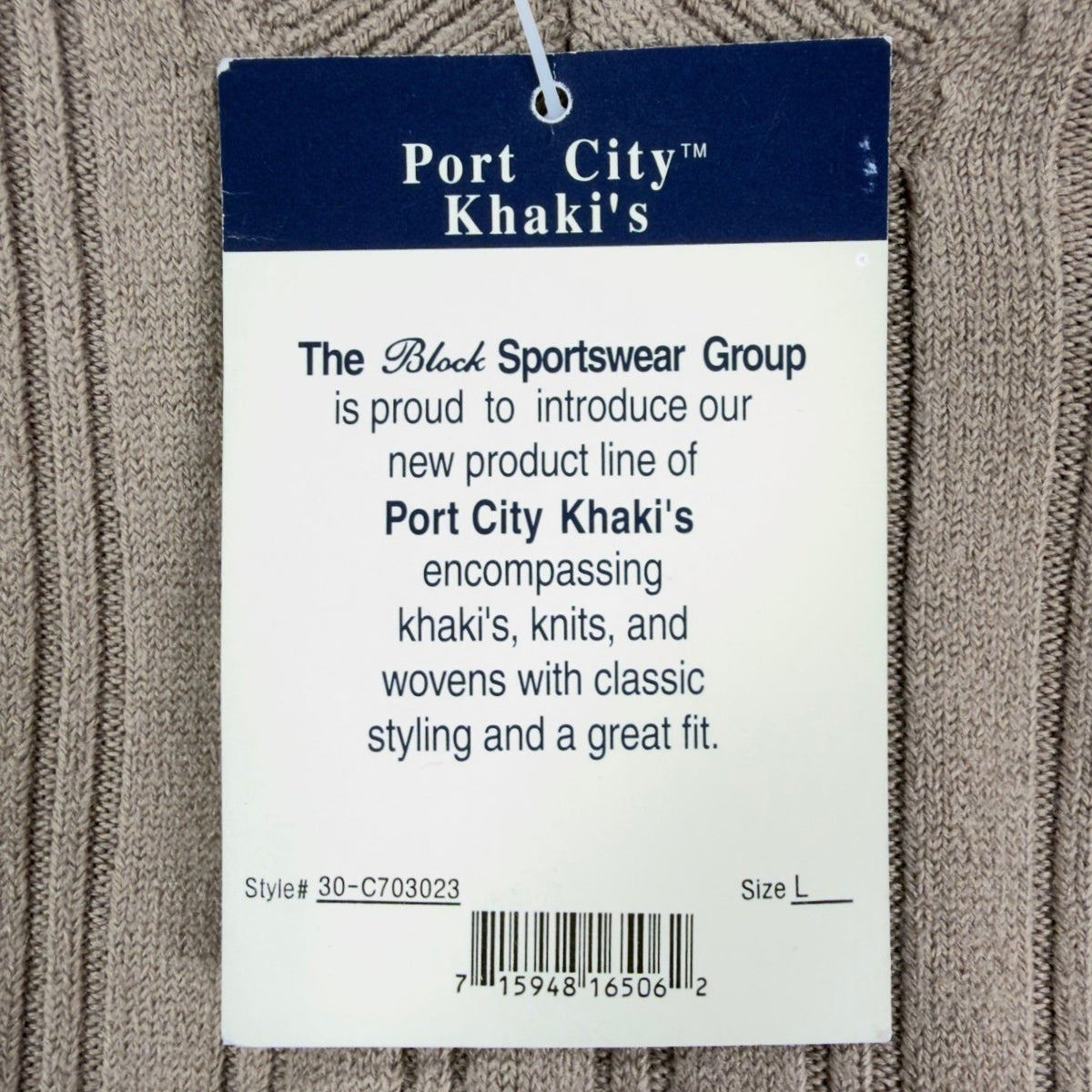 Port City Khaki's V-Neck Sweater Vest Mens L Tan Acrylic NWT Deadstock - take2supply