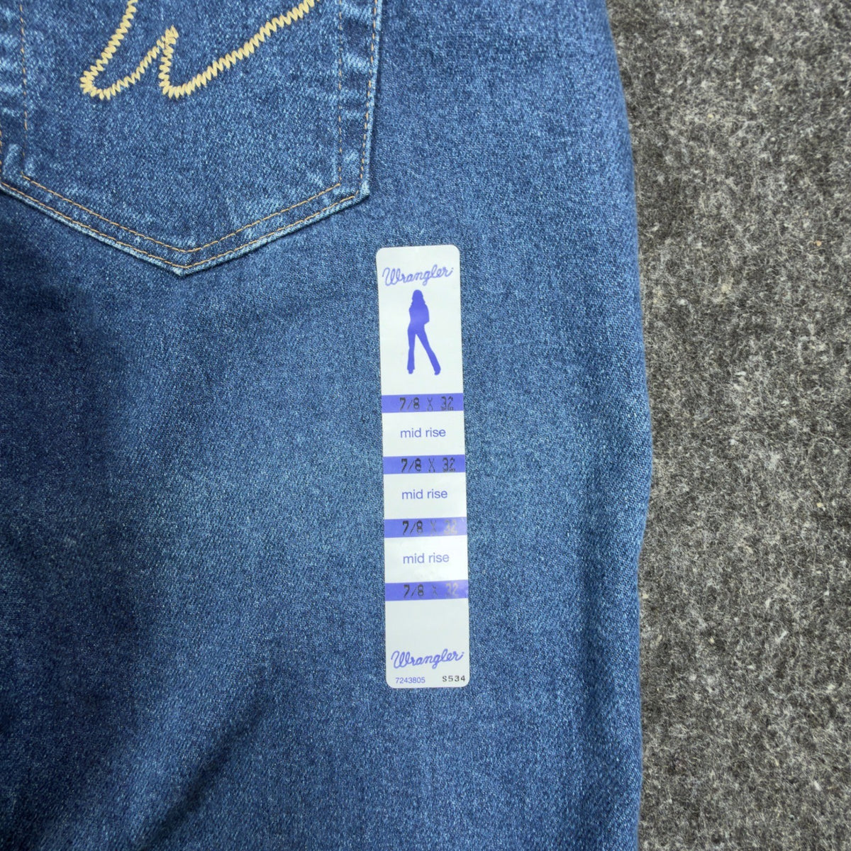 Wrangler Y2K Cowboy Cut Boot Cut Jeans Womens 7/8x32 Blue Denim NWT - take2supply