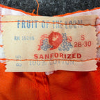 Fruit of the Loom Vintage 70s Gym Shorts Mens 28-30 Orange Deadstock NWT - take2supply