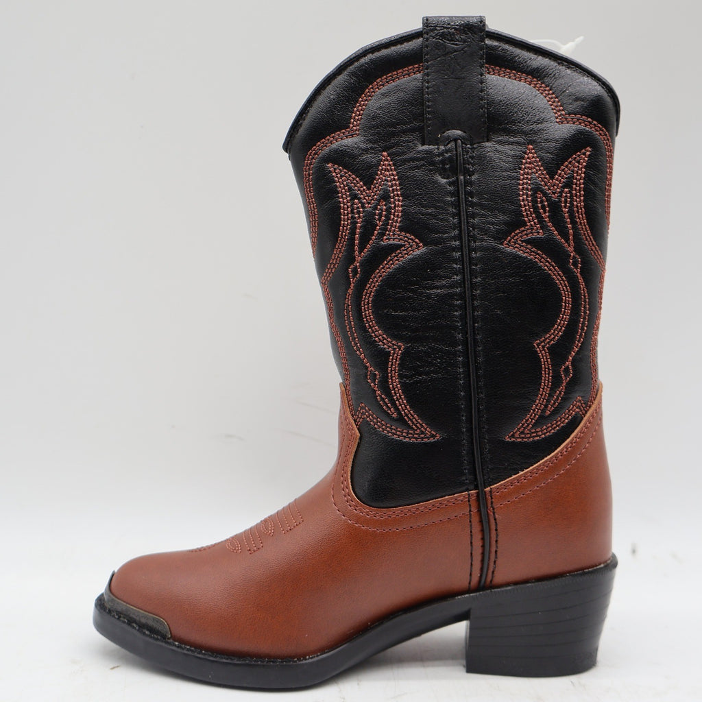 Durango Western Cowboy Boots Kids 10 D Rust Brown Black PBR BT464 New - take2supply