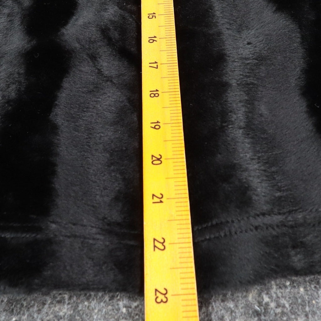 That's Me! Faux Fur Jacket Size 6 Vintage 90s Black Button Front Plush Coat - take2supply