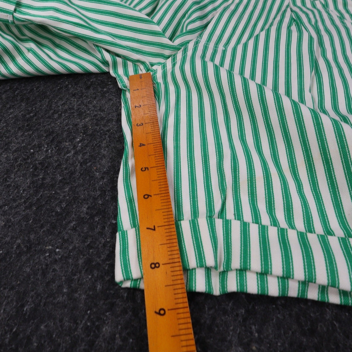 Hang Ten Shorts Womens 3/4 Vintage 80s Green White Striped Cotton High Waist NWT - take2supply