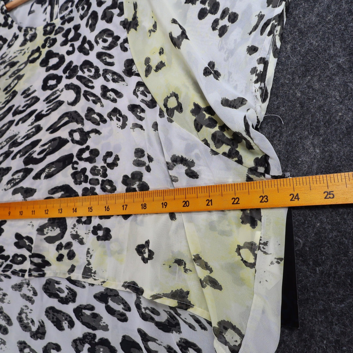 mymichelle Leopard Print Blouse Womens XL Sheer Chiffon Dolman Sleeve Top New - take2supply