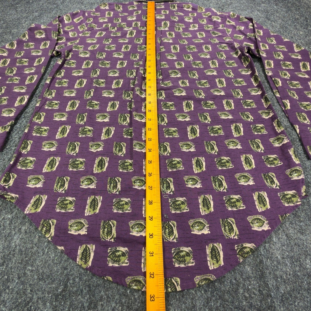 Wrangler 90s Rugged Wear Shirt Mens M Purple Cotton Leaf Print NWT R960LLV - take2supply
