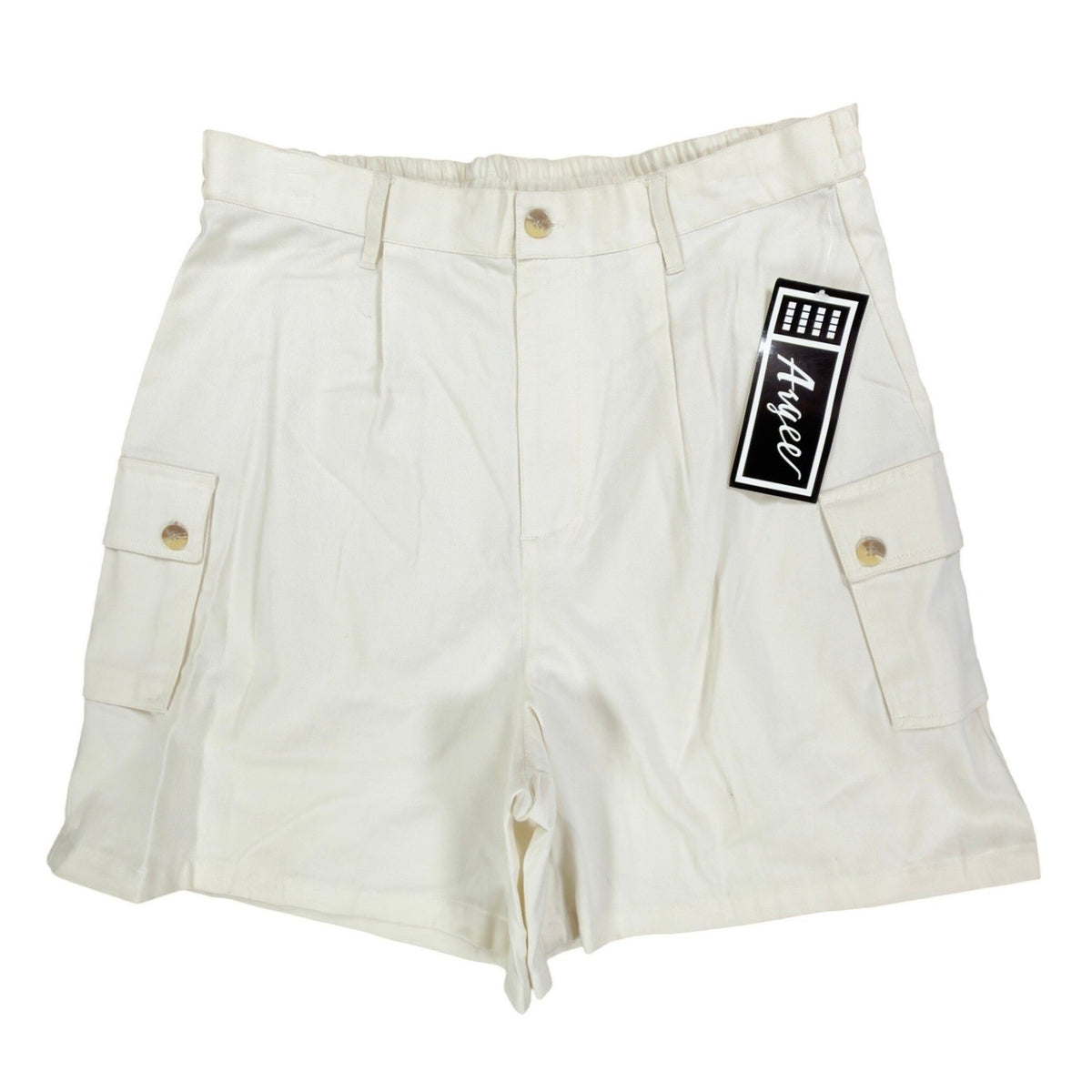Argee Vintage 90s Cargo Shorts Womens M Ivory Cotton Deadstock NWT - take2supply