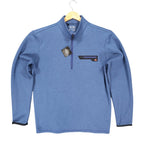 Adidas Quarter Zip Pullover Mens Medium Blue Excellent Textured Chest Pocket - take2supply