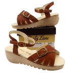 Party Lane Wedge Sandals Toddler Size 10 Vintage Brown Faux Leather Deadstock - take2supply