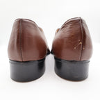 James Pepper Oxford Dress Shoes Mens 12 Vintage Brown Leather Apron Toe 94009 - take2supply