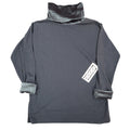 Jessica Roberts Turtleneck Top Womens Large Vintage 90s Gray Velvet Trim Cable - take2supply