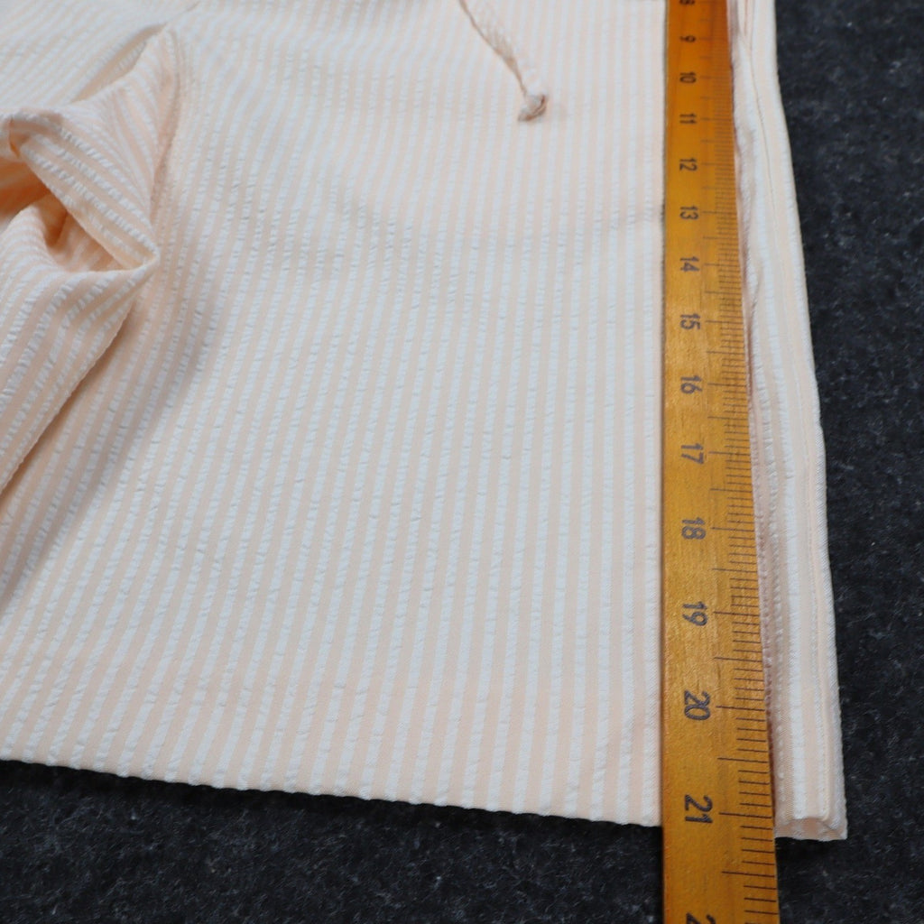 Lucia Seersucker Shorts Womens Small Vintage 90s Peach Striped Deadstock USA - take2supply
