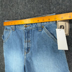 John Deere Y2K Carpenter Shorts Kids 12 Blue Denim NWT Stone Wash Workwear Denim - take2supply