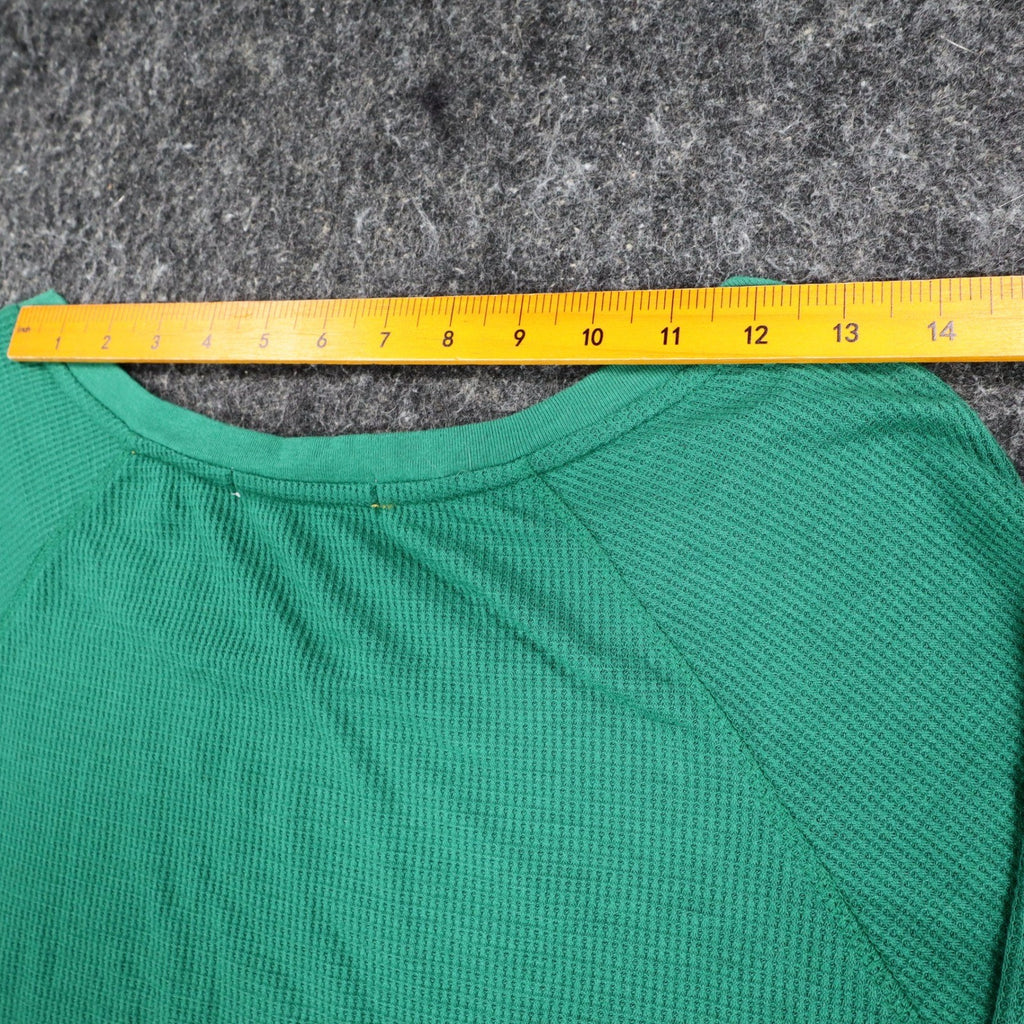Jolt Owl Studded Thermal Top Womens Large Green Waffle Knit Raglan NWT - take2supply