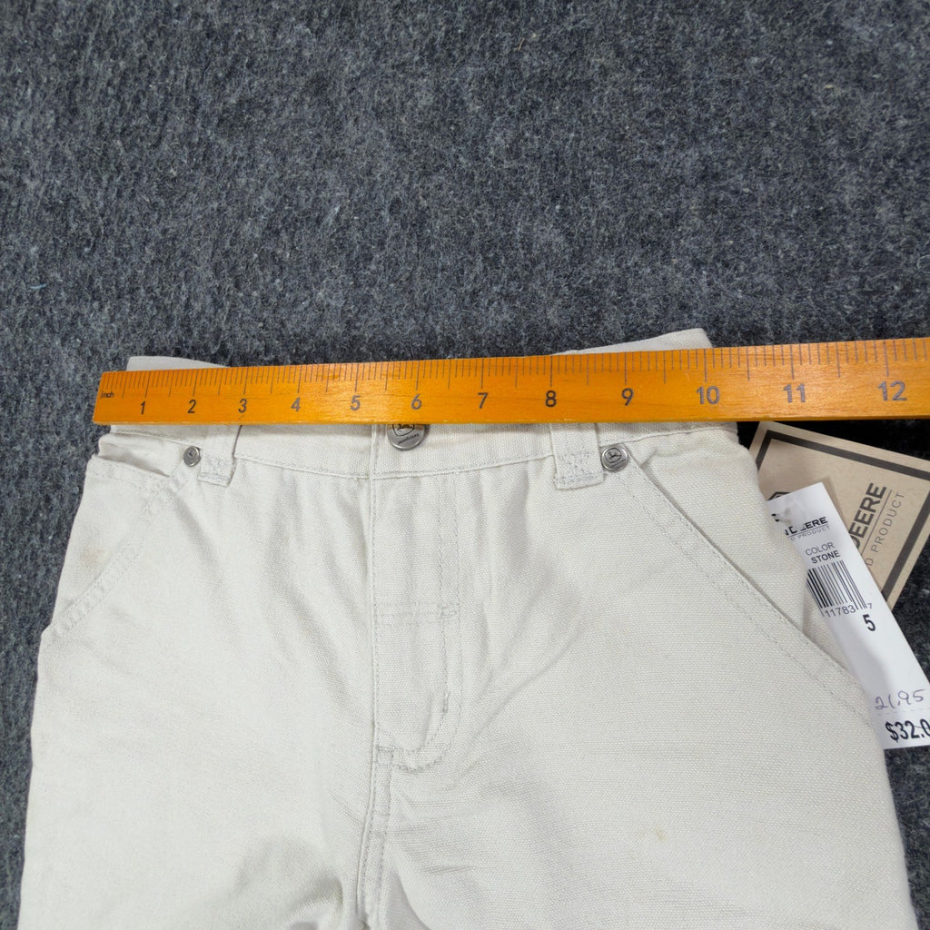 John Deere Carpenter Shorts Boys 5 Stone Cotton Canvas NWT Deadstock - take2supply