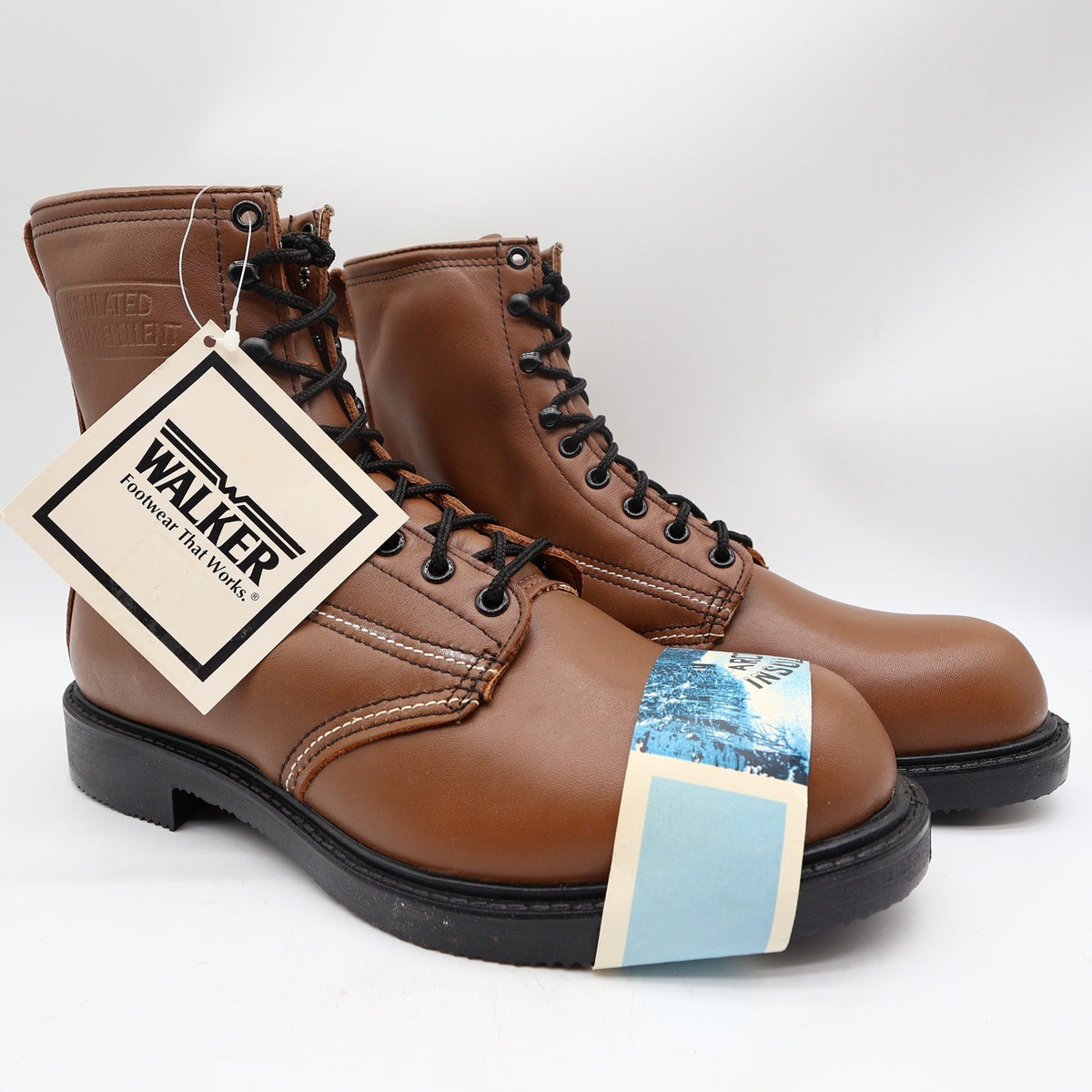 Walker Vintage 80s Work Boots Mens 10.5 EE Brown Leather NWT - take2supply