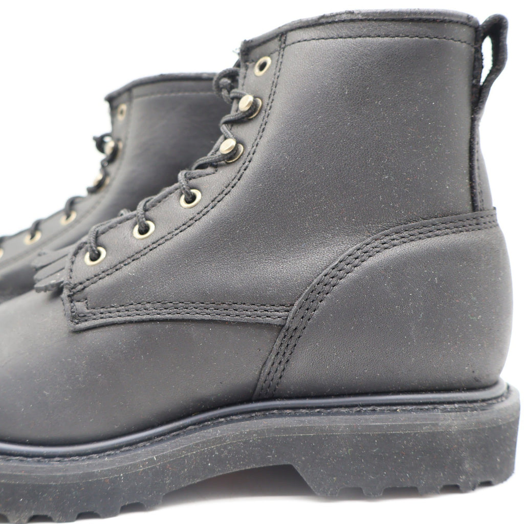 Double-H Western Packer Boots Womens 6.5 M Y2K Black Leather Lace Up Kiltie 9346 - take2supply