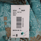 Company Collection Shirt Jacket Womens 8 Y2K Aqua Blue Paisley Floral Textured - take2supply
