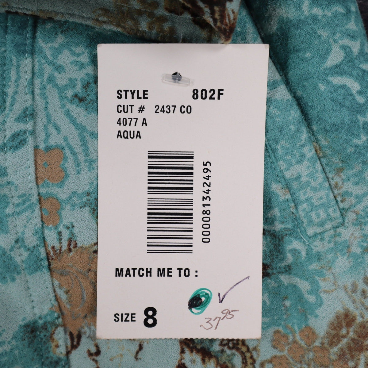 Company Collection Shirt Jacket Womens 8 Y2K Aqua Blue Paisley Floral Textured - take2supply