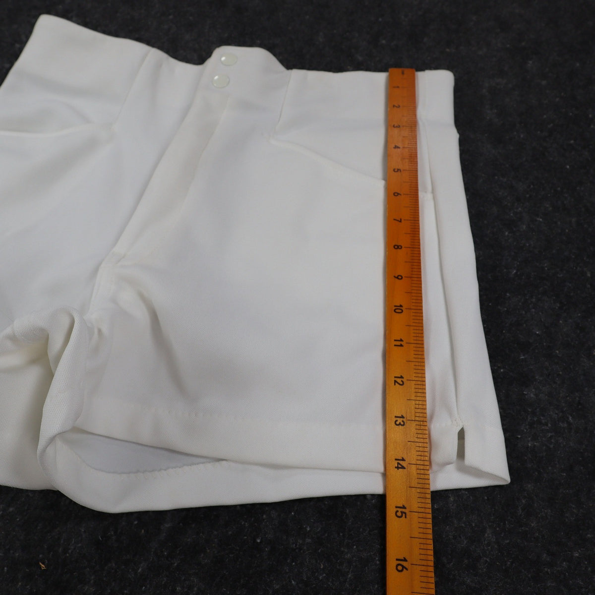 Swingster Athletic Shorts Mens L Vintage 70s White Polyester Visa Fabric USA - take2supply