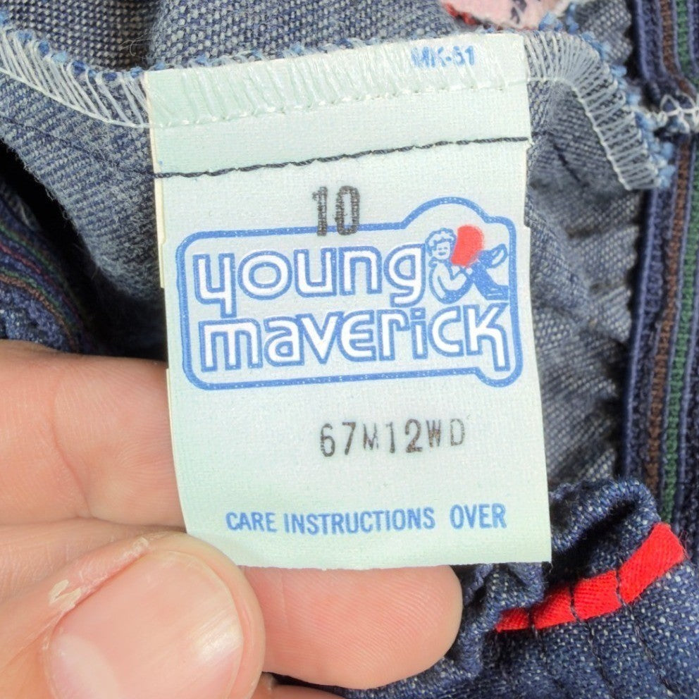 Young Maverick Vintage 80s Jeans Girls 10 Blue Cotton Red Piping NWT NOS USA - take2supply