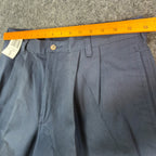 Wolf Mountain Key Shorts Mens 32 Navy Blue 100% Cotton Pleated Vintage USA NWT - take2supply