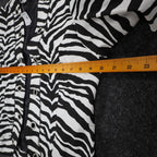 Emma J Zebra Print Jacket Womens M Y2K Black White Cotton Grommet Eyelet Trim - take2supply