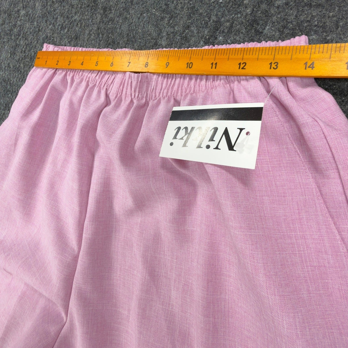Nikki Vintage 90s Elastic Waist Pants Women 14 Rose Pink Polyester NWT Deadstock - take2supply