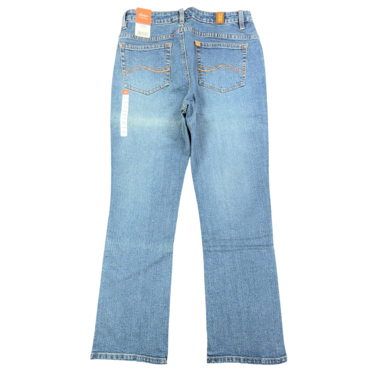 Wrangler Aura Jeans 10 SHT Blue Denim Instantly Slimming Straight Leg NWT - take2supply