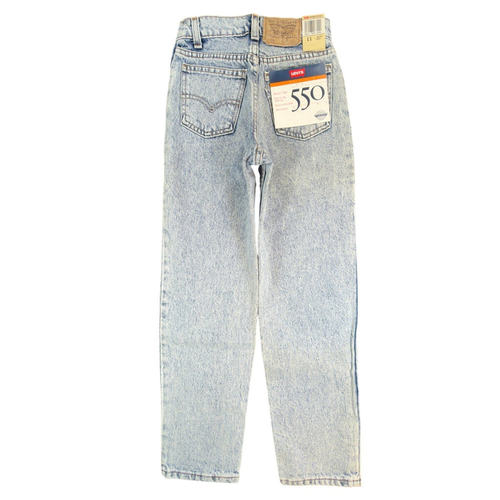 Levis 550 Jeans Boys 11 Slim Vintage 90s Light Acid Wash Denim Made in USA NWT - take2supply