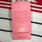 U.S. Polo Assn. Y2K Butterfly Stripe Polo Shirt Girls L White NWT C410 - take2supply