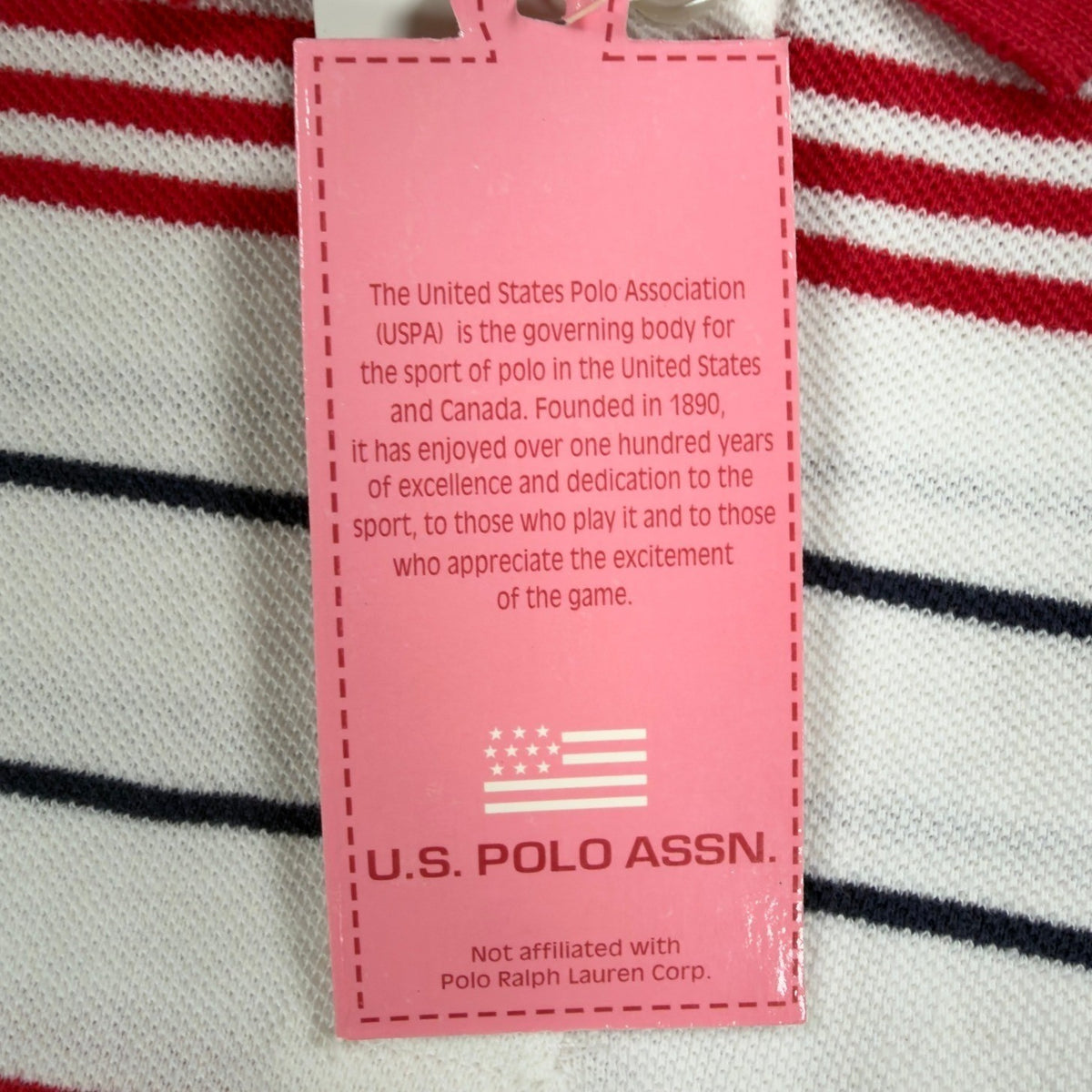 U.S. Polo Assn. Y2K Butterfly Stripe Polo Shirt Girls L White NWT C410 - take2supply