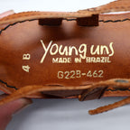 Young'uns Sandals Womens 4B Vintage Brazil Tan Leather Strappy Buckle Deadstock - take2supply