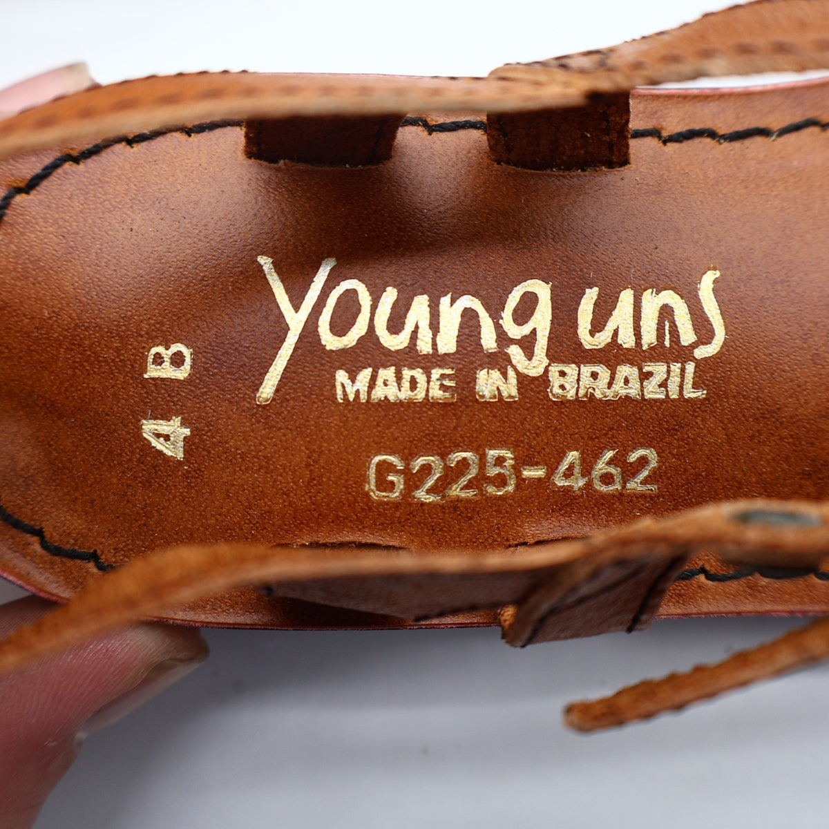 Young'uns Sandals Womens 4B Vintage Brazil Tan Leather Strappy Buckle Deadstock - take2supply