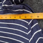 Erin London Womens L Navy White Striped Zip Hoodie Bell Sleeve Pockets NWT - take2supply