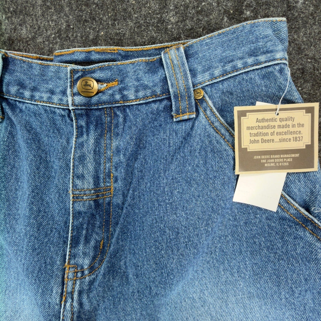 John Deere Carpenter Shorts Boys 14 Blue Denim Stone Wash NWT SA525LJD - take2supply