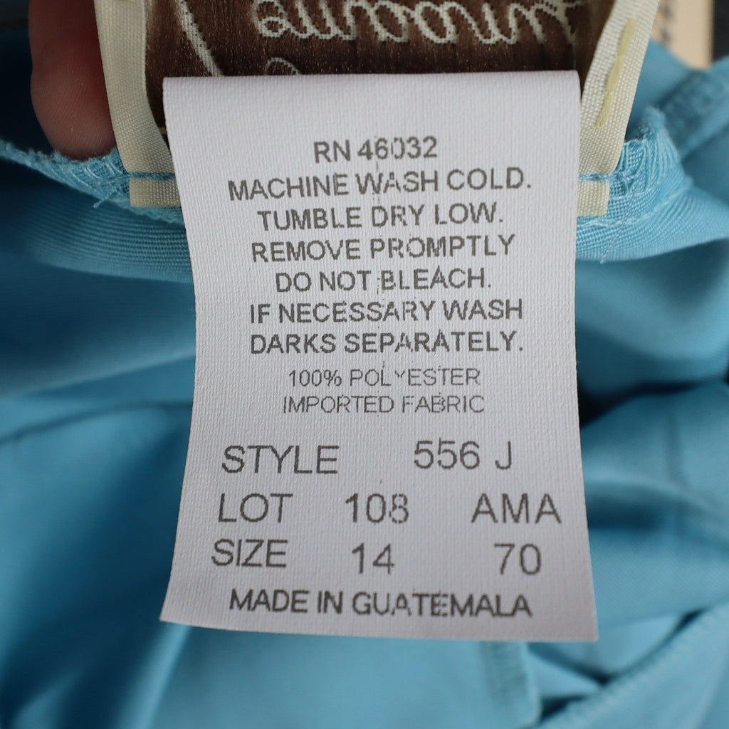 Company Collection Pants Womens 14 Vintage Blue Polyester Pleated Straight Leg - take2supply