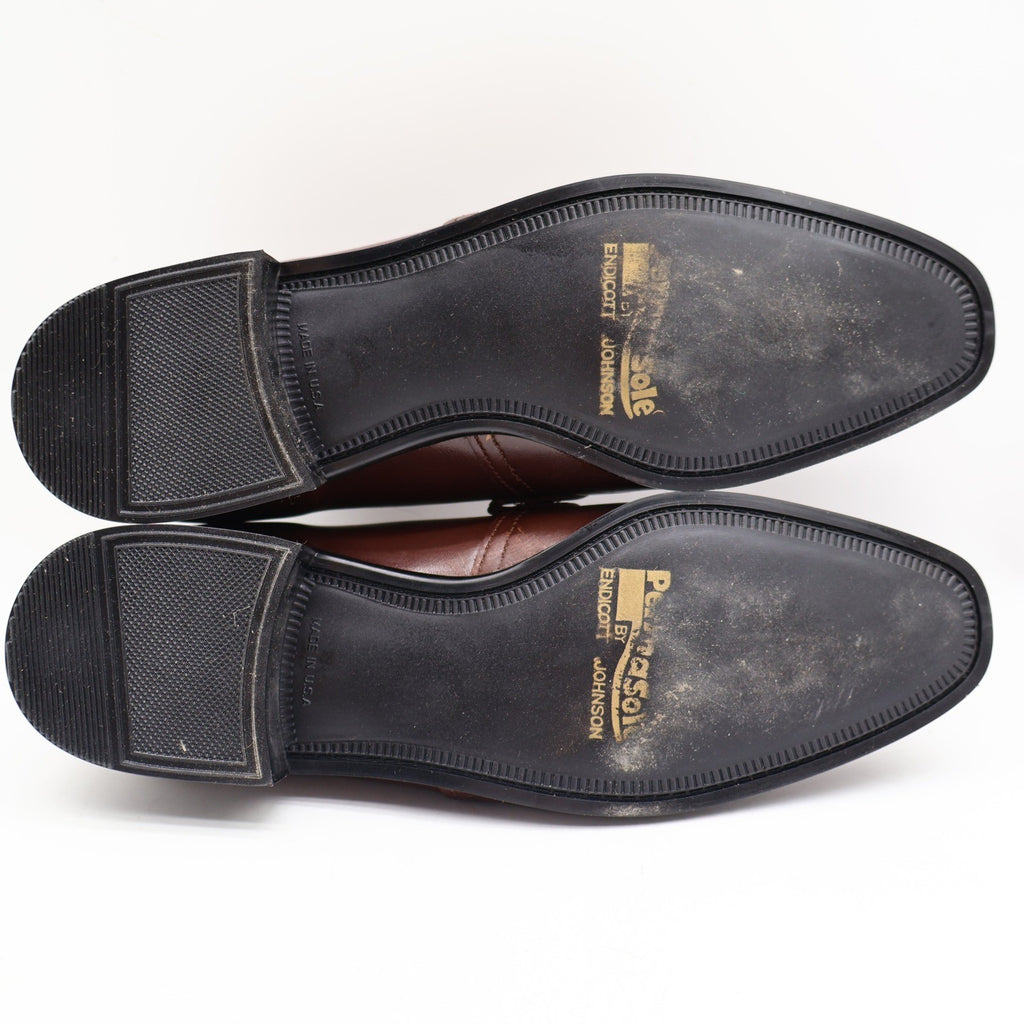 Barclay Loafers Mens 7.5 D Vintage Brown Leather Slip On Dress Shoes 95182 - take2supply