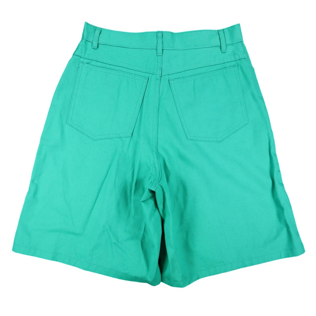 Hang Ten Vintage Shorts Womens 9/10 80s Green Cotton High Waist Made in USA NOS - take2supply