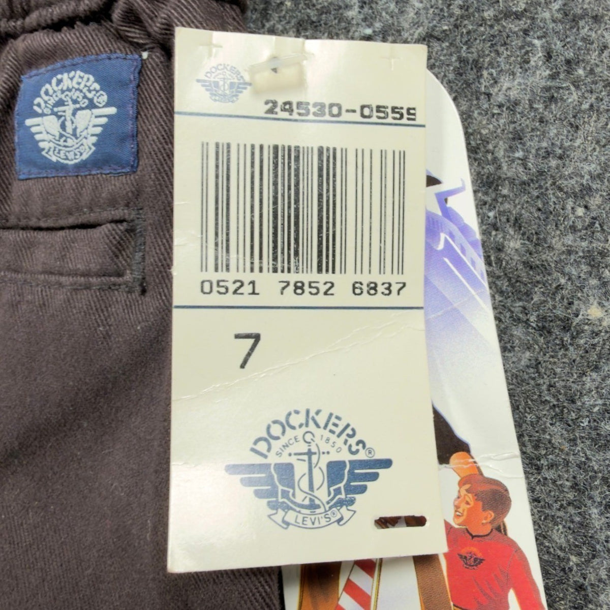 Dockers Vintage 90s Pleated Chino Pants Boys 7 Brown Cotton Slim NWT - take2supply