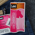 Lee Bermuda Shorts Women 6 M Classic Fit Carolina Blue Denim Stretch Belted NWT - take2supply