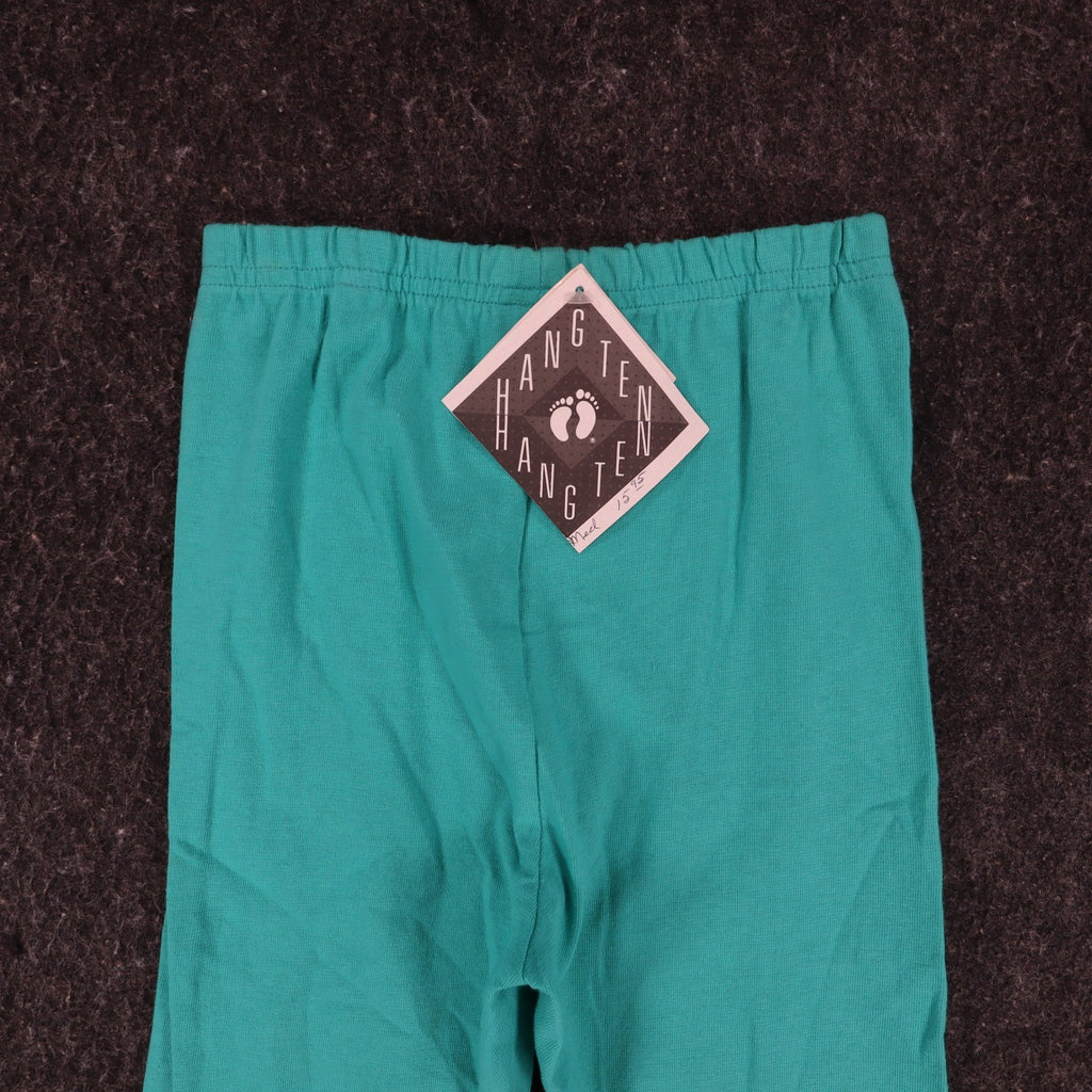 Hang Ten Leggings Medium Vintage 90s Teal Cotton Stretch Made in USA NWT - take2supply