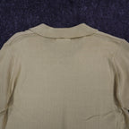 SML Design Polo Sweater Women Medium Tan Short Sleeve Cotton Blend Ribbed NWT - take2supply
