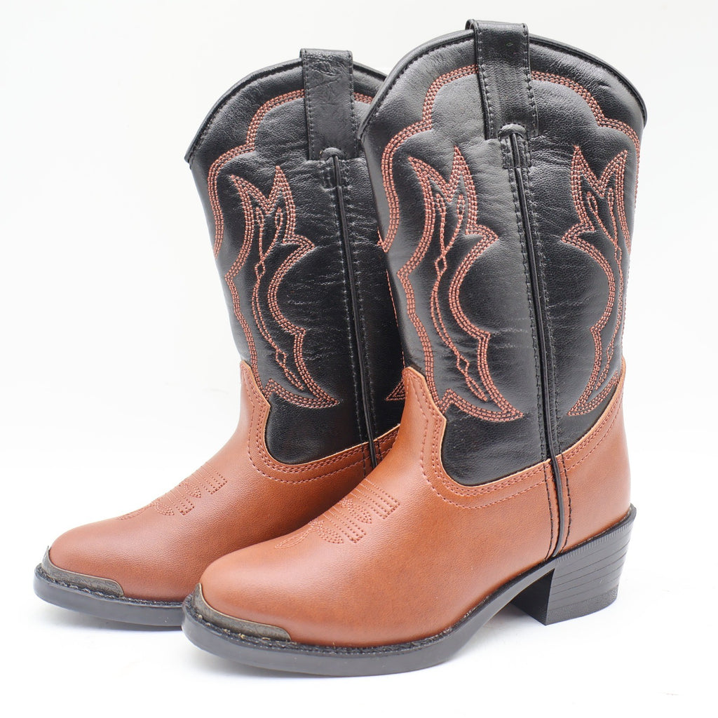 Durango Western Cowboy Boots Kids 10 D Rust Brown Black PBR BT464 New - take2supply