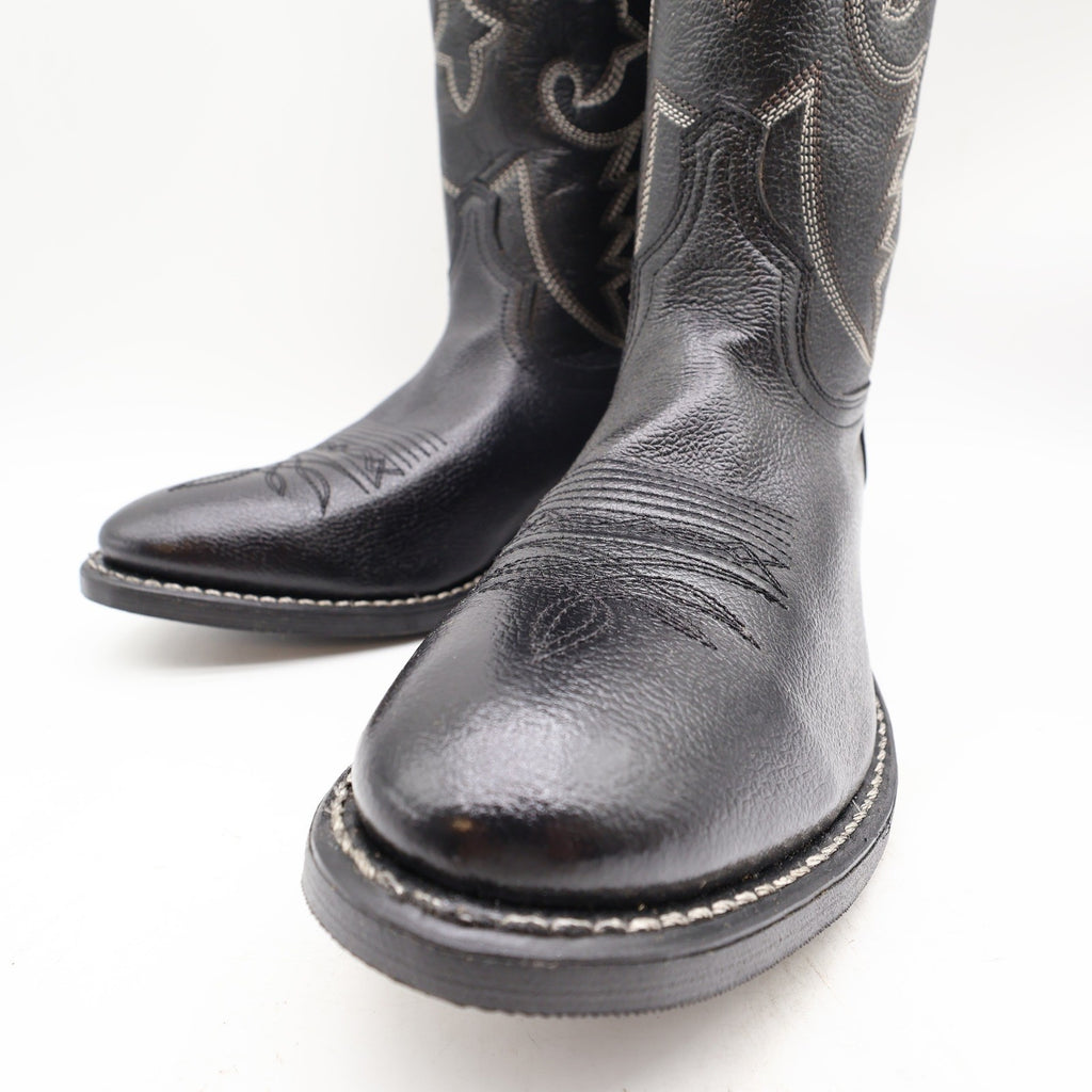 Acme Vintage Western Boots Mens 10.5 D Black Leather NWT AC205 Cowboy Deadstock - take2supply