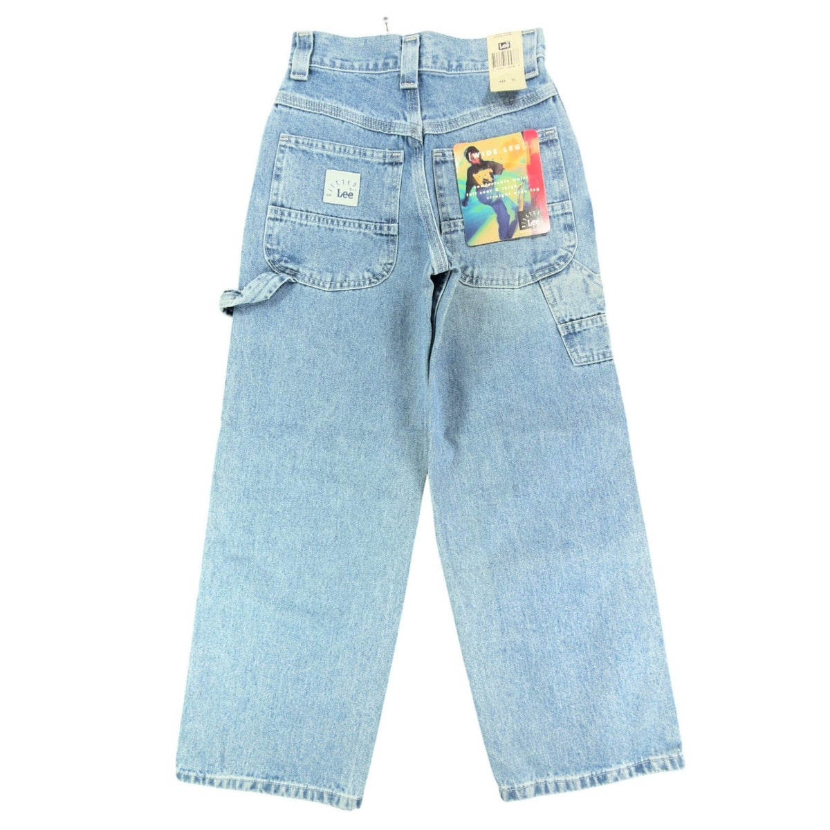 Lee Vintage 90s Wide Leg Carpenter Jeans Boys 10 Slim Retro Stone Blue NWT - take2supply