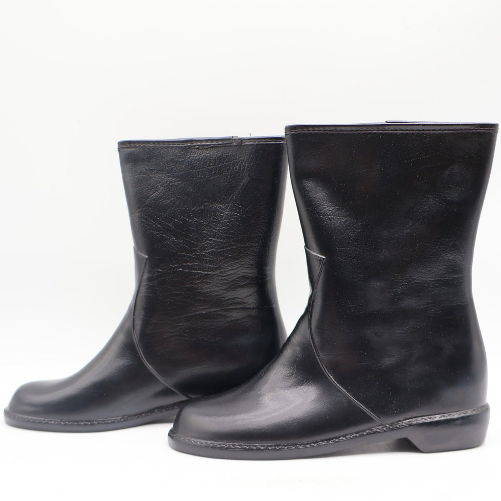 Red Ball Lynne T Boots Womens 6 Vintage 70s Black Rubber Waterproof Deadstock US - take2supply
