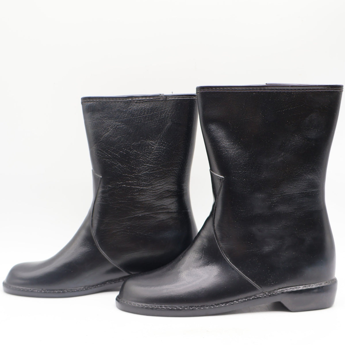 Red Ball Lynne T Boots Womens 6 Vintage 70s Black Rubber Waterproof Deadstock US - take2supply