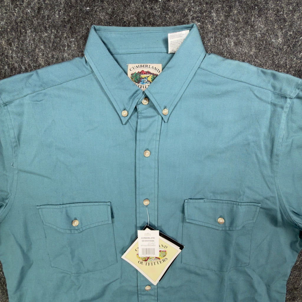 Cumberland Outfitters Vintage 90s Western Shirt Mens L Blue Cotton NWT - take2supply