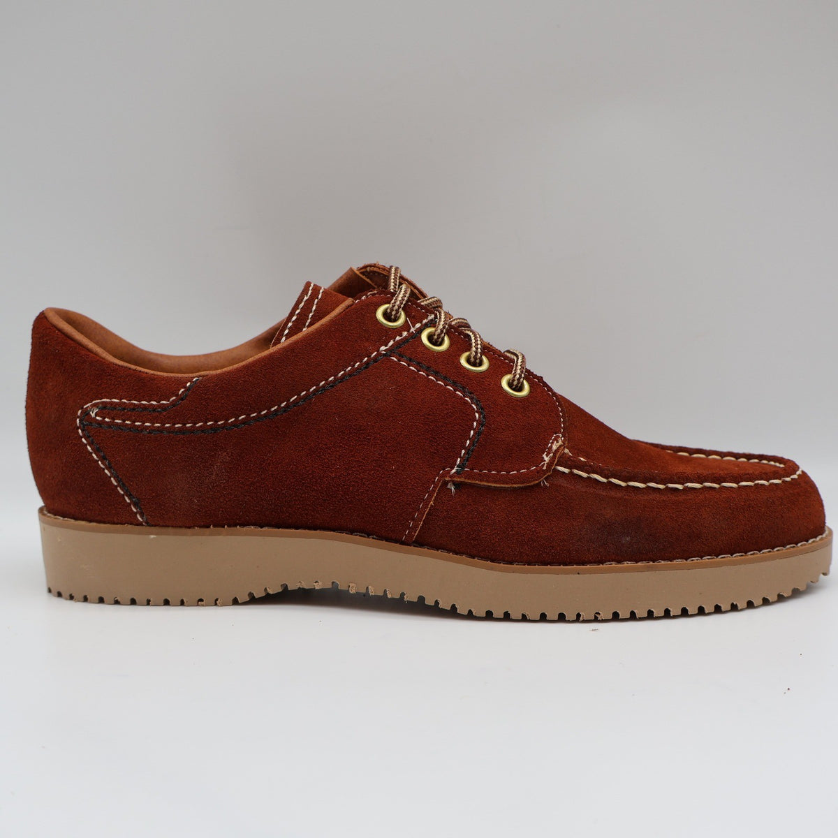James Pepper Vintage 60s 70s Moc Toe Oxford Shoes Mens 6D Rust Suede Deadstock - take2supply