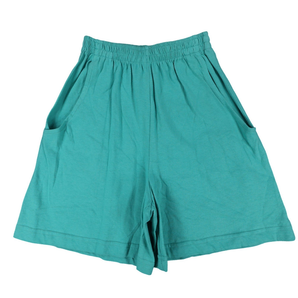 Hang Ten Shorts Womens XS Vintage 90s Teal Green Cotton Knit Made in USA NWT - take2supply